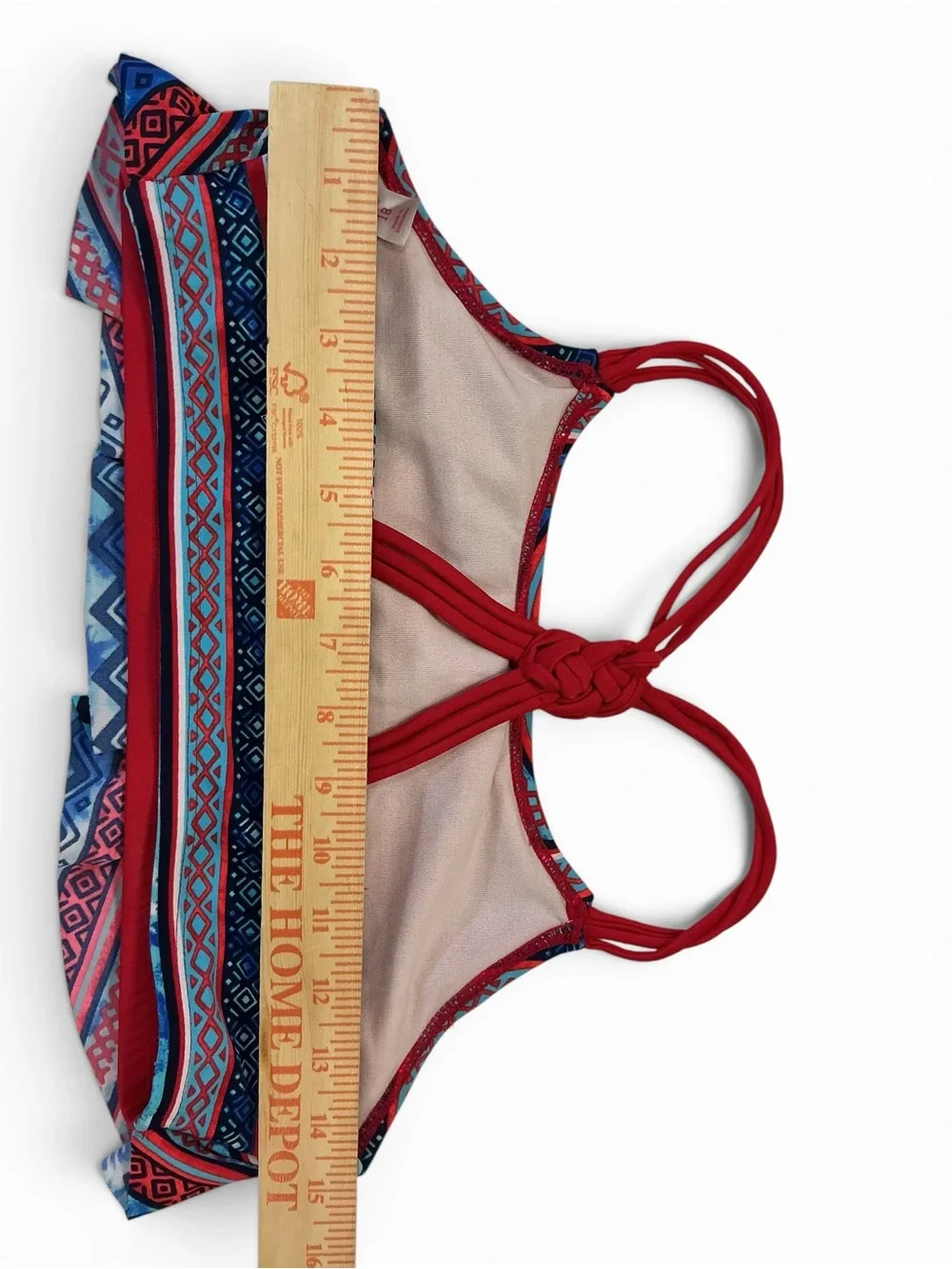 Justice Store Red, Blue & Aqua Patterned Girls Two-Piece Swim Bikini Size 18